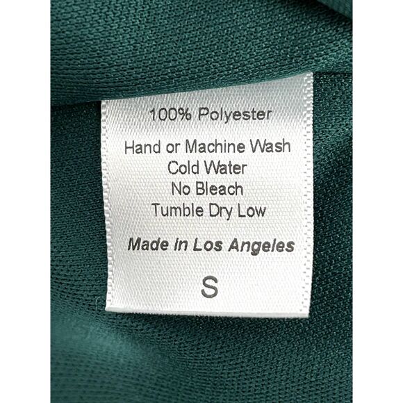 Lucy in the Sky Emerald Green Ruffle Trim Dress Size S Belted Romantic Cocktail - Picture 9 of 11